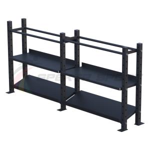 Купить Модульный стеллаж для гантелей, гирь и медболов 2580х430х1200 (2 секции) в Томске 