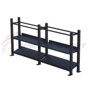 Купить Модульный стеллаж для гантелей, гирь и медболов 3780х430х1200 (2 секции) в Томске 